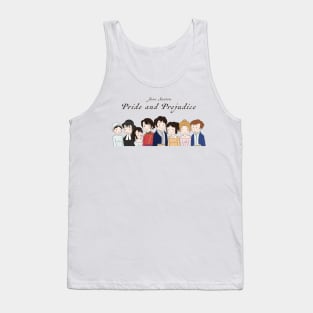 Cute Pride and Prejudice Couples Illustration Tank Top